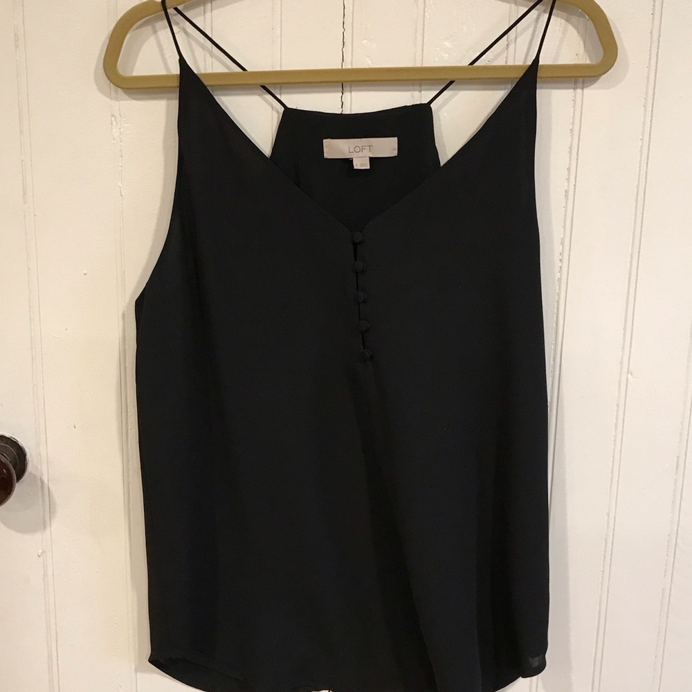 Loft black spaghetti strap Blouse - Picture 5 of 7